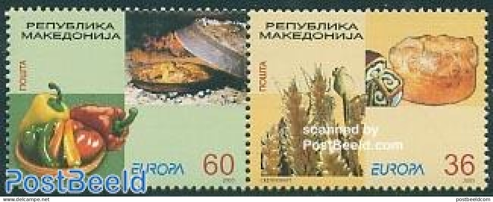 North Macedonia 2005 Europa, Gastronomy 2v [:], Mint NH, Health - History - Bread & Baking - Food & Drink - Europa (ce.. - Alimentation