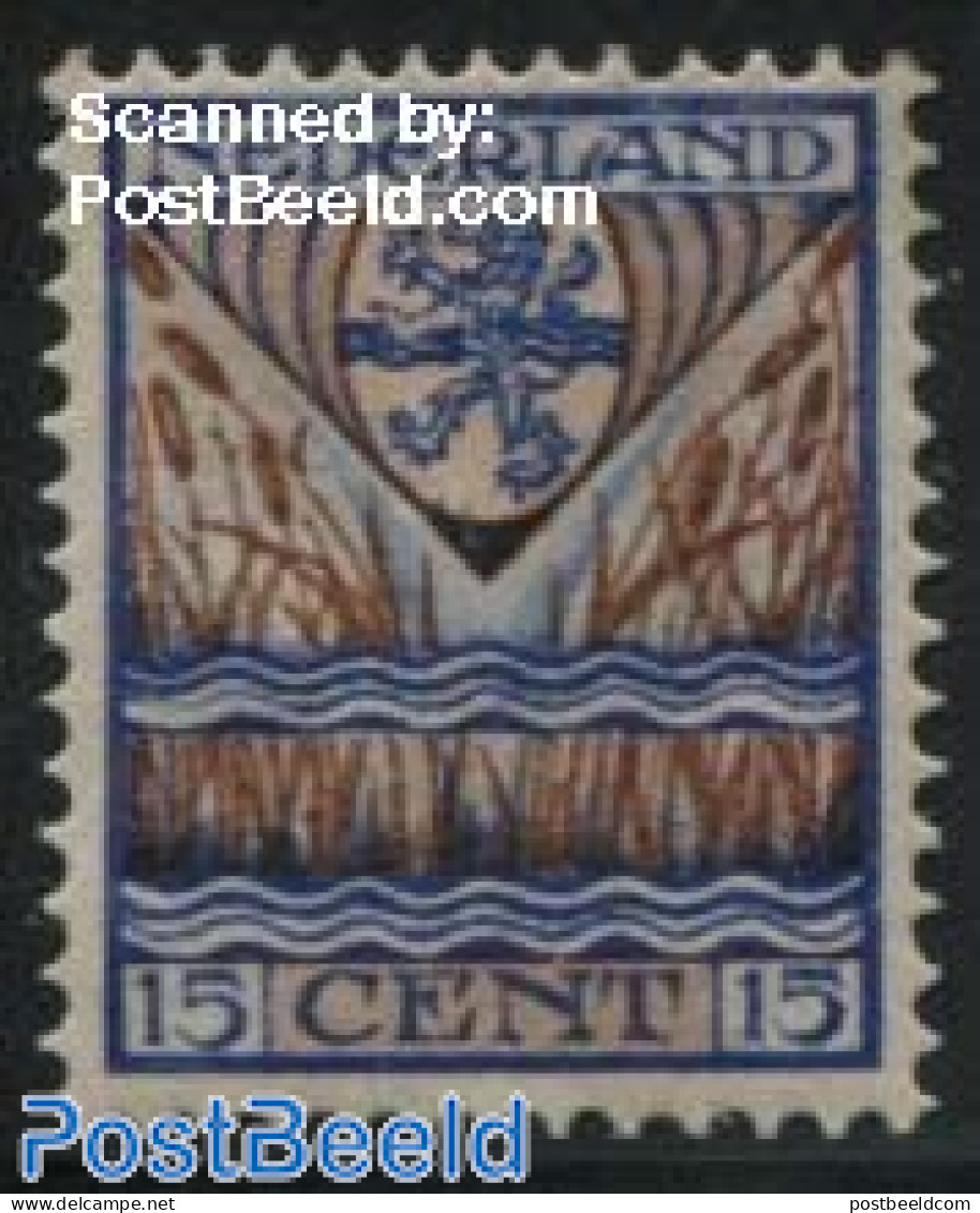 Netherlands 1927 15+3c, Overijssel, Stamp Out Of Set, Unused (hinged), History - Nature - Coat Of Arms - Flowers & Pla.. - Unused Stamps