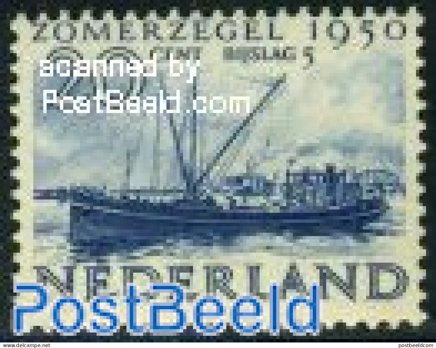 Netherlands 1950 20c, Motorship, Stamp Out Of Set, Unused (hinged), Transport - Ships And Boats - Ongebruikt