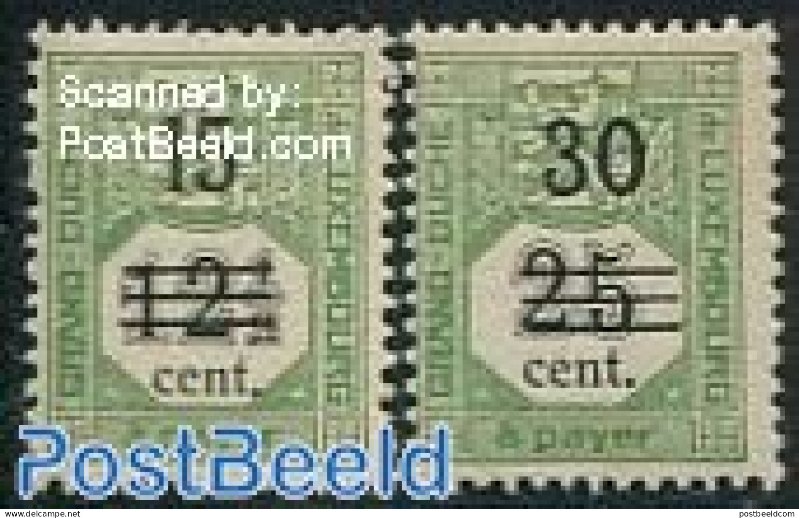 Luxemburg 1920 Postage Due Overprints 2v, Mint NH - Sonstige & Ohne Zuordnung