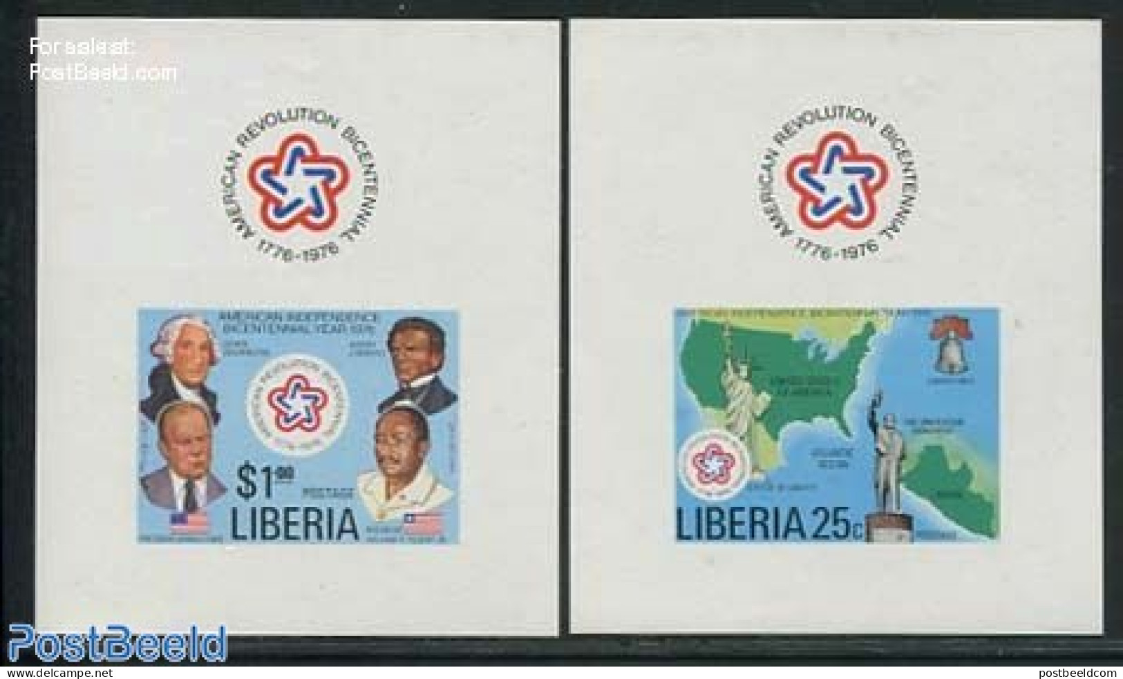 Liberia 1976 US Bicentenary 2 Special Sheets, Mint NH, History - Various - US Bicentenary - Maps - Geography