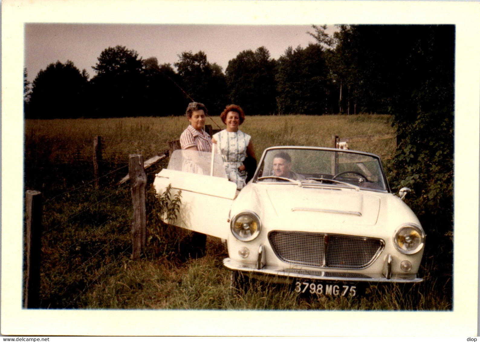 Photographie Photo Vintage Snapshot Amateur Automobile Voiture Auto Cabriolet - Automobiles