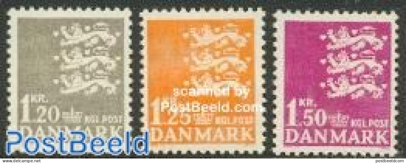 Denmark 1962 Definitives 3v, Normal Paper, Mint NH - Neufs