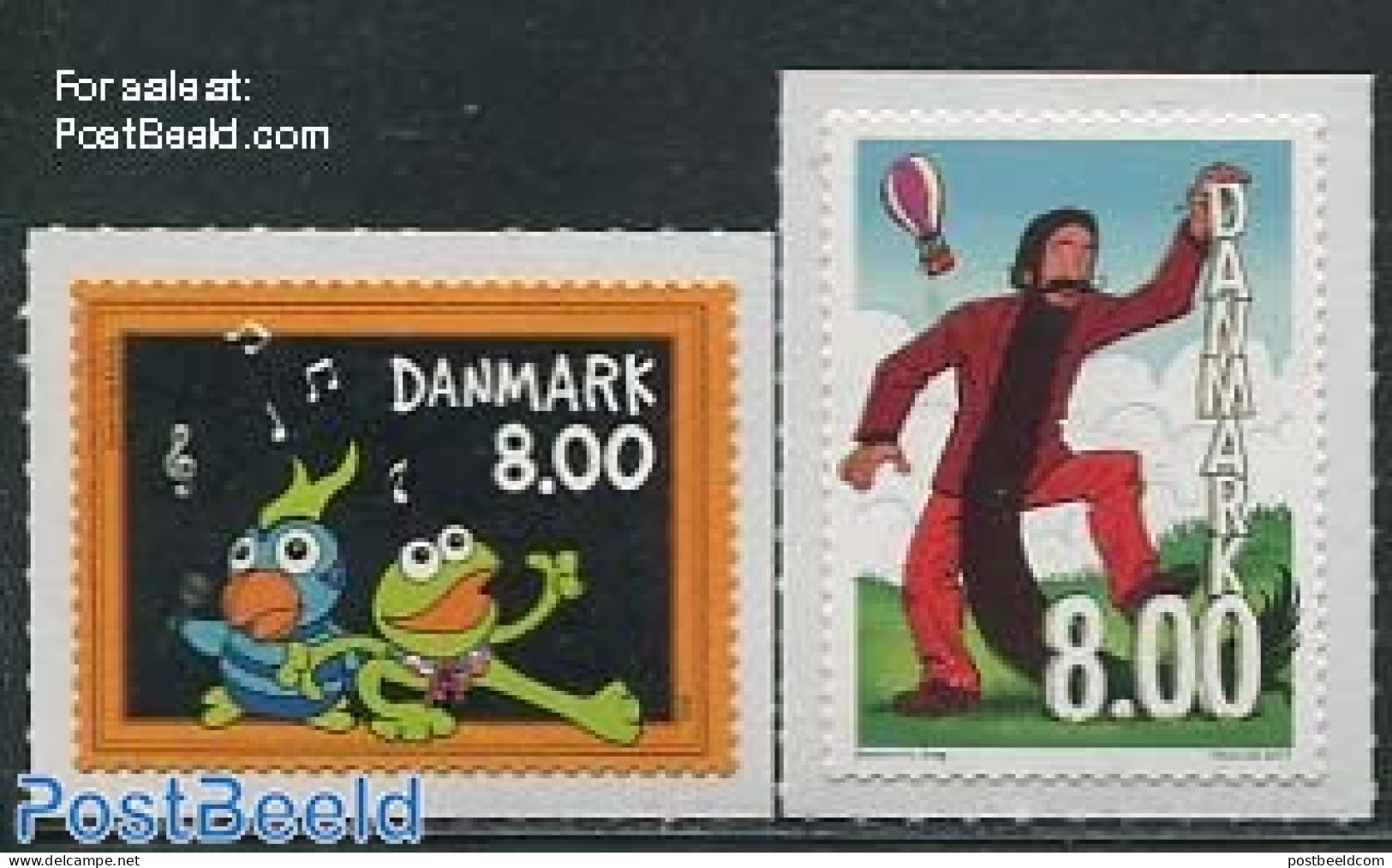 Denmark 2013 Childrens Television 2v S-a, Mint NH, Transport - Balloons - Art - Children's Books Illustrations - Unused Stamps