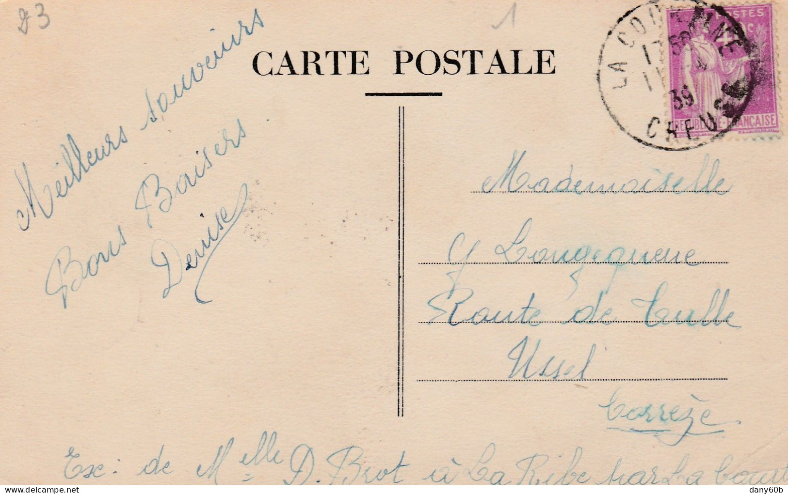 REF.AC . CPA . 23 . LA COURTINE . ROUTE D'USSEL - La Courtine