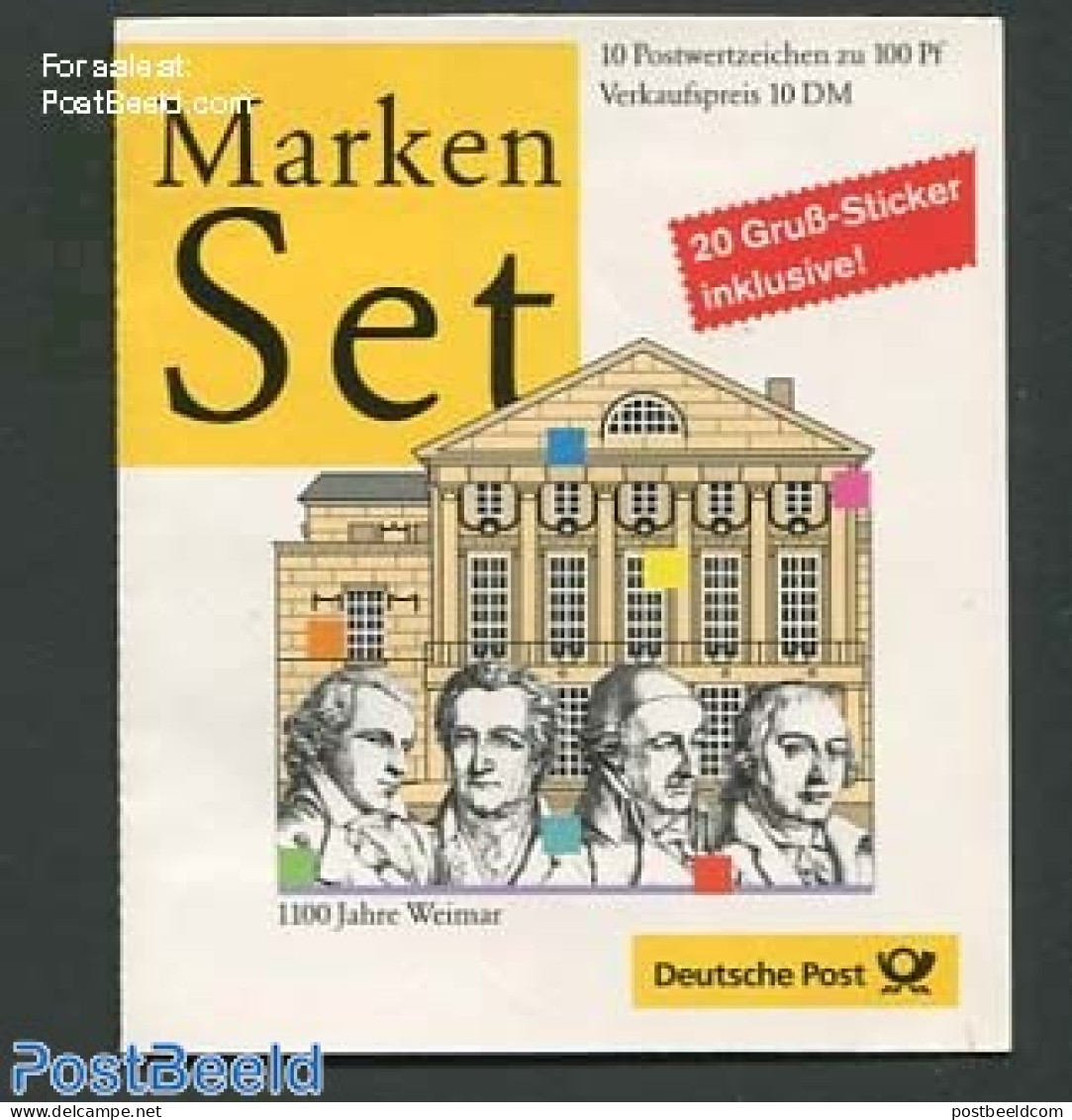 Germany, Federal Republic 1999 1100 Years Weimar Booklet, Mint NH, History - Europa Hang-on Issues - Stamp Booklets - Ungebraucht