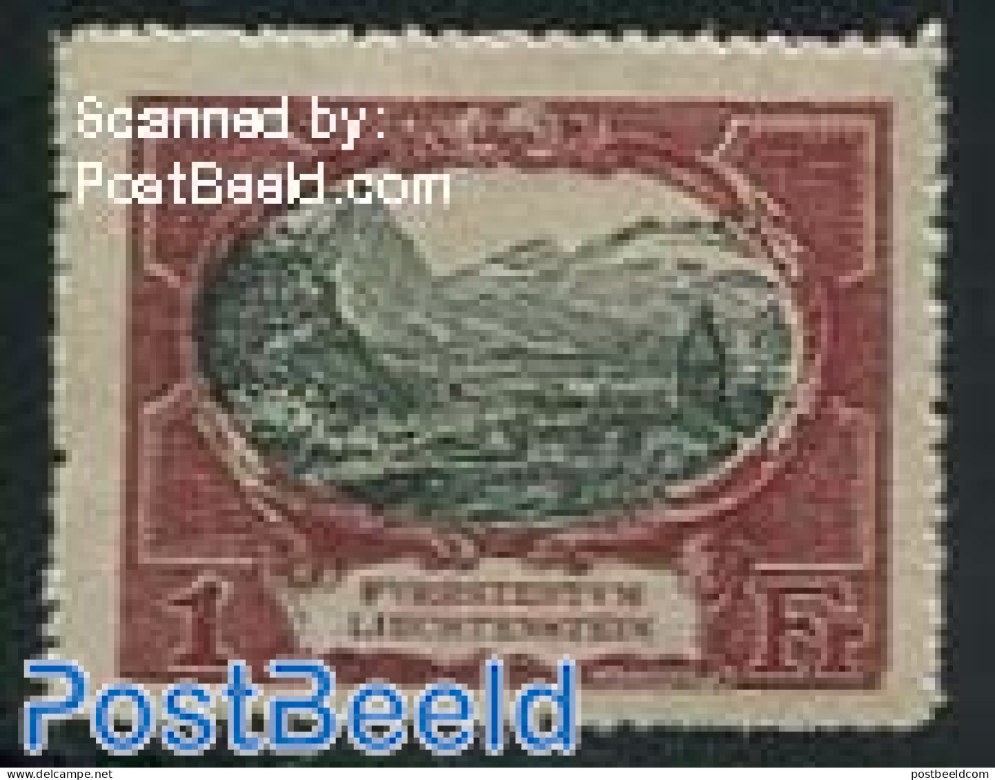 Liechtenstein 1921 1Fr, Stamp Out Of Set, Unused (hinged), Art - Architecture - Ungebraucht