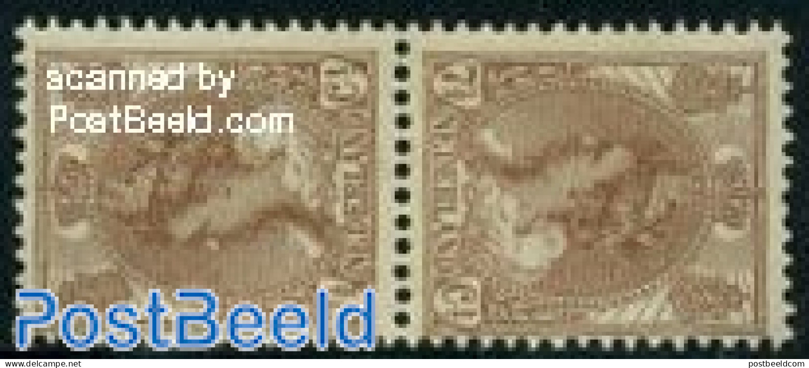 Netherlands 1924 7.5c Brown, Tete Beche, Unused (hinged) - Ongebruikt