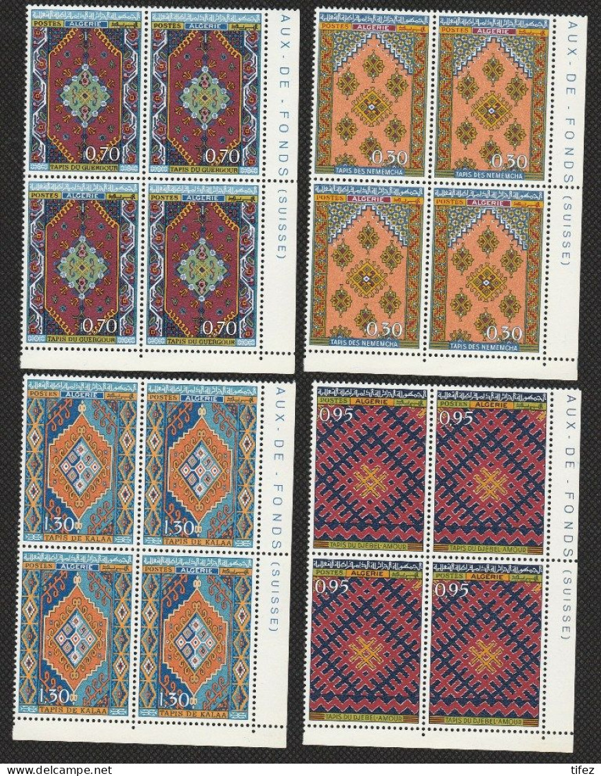 Bloc De 4 : N° 463/466 : Année 1968 Neufs**MNH - Tapisserie    (db) - Algérie (1962-...)