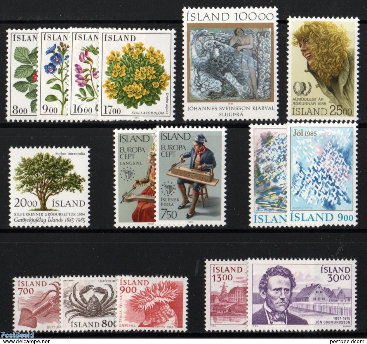 Iceland 1985 Yearset 1985 (16v), Mint NH, Various - Yearsets (by Country) - Nuevos