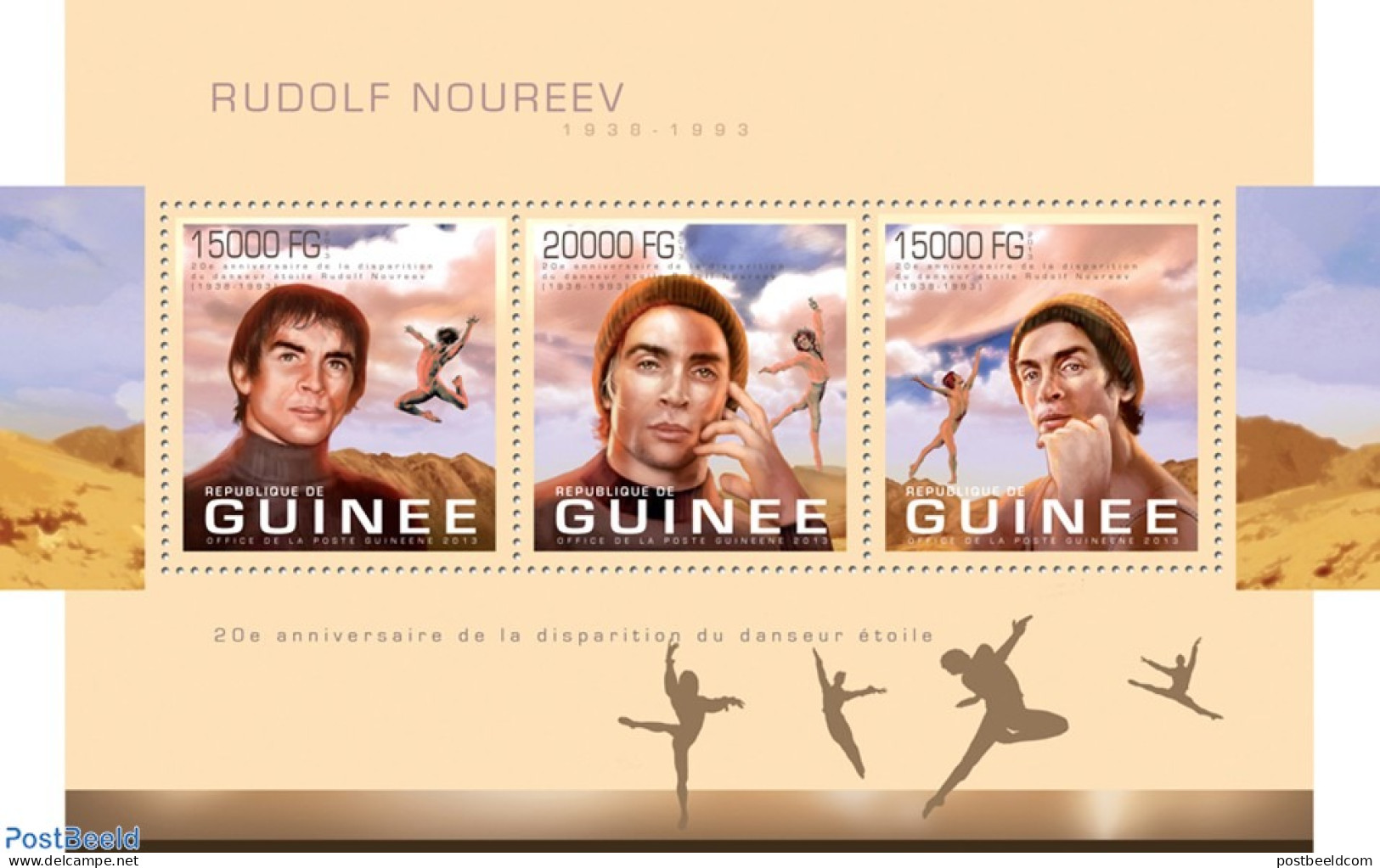 Guinea, Republic 2013 Ballet Dancer Rudolf Nureyev, Mint NH, Performance Art - Dance & Ballet - Danse