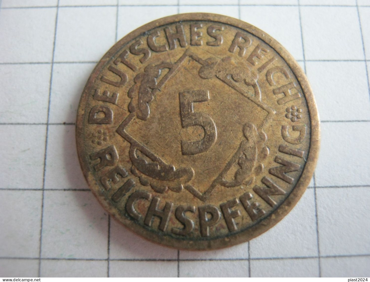 Germany 5 Reichspfennig 1924 A - 5 Rentenpfennig & 5 Reichspfennig