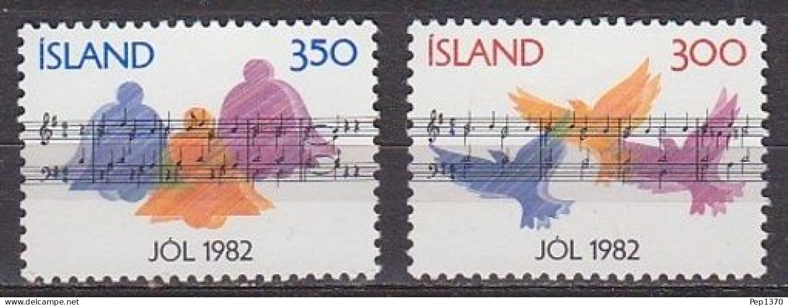 ISLANDIA 1982 ICELAND - LA NAVIDAD Y LA MUSICA - YVERT 543/544** - Nuevos