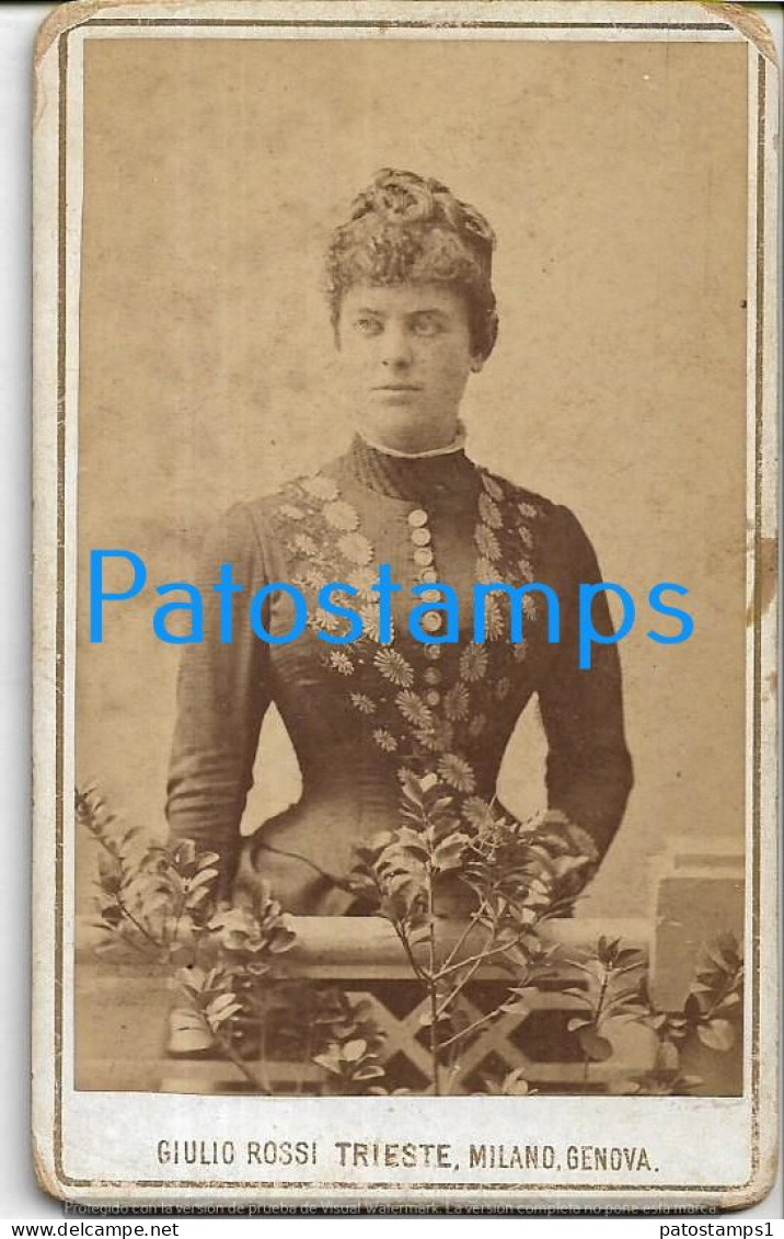 228798 ITALY TRIESTE COSTUMES WOMAN PHOTOGRAPHER GIULIO ROSSI 6.5 X 10.5 CM CARD VISIT PHOTO NO POSTAL POSTCARD - Photographs