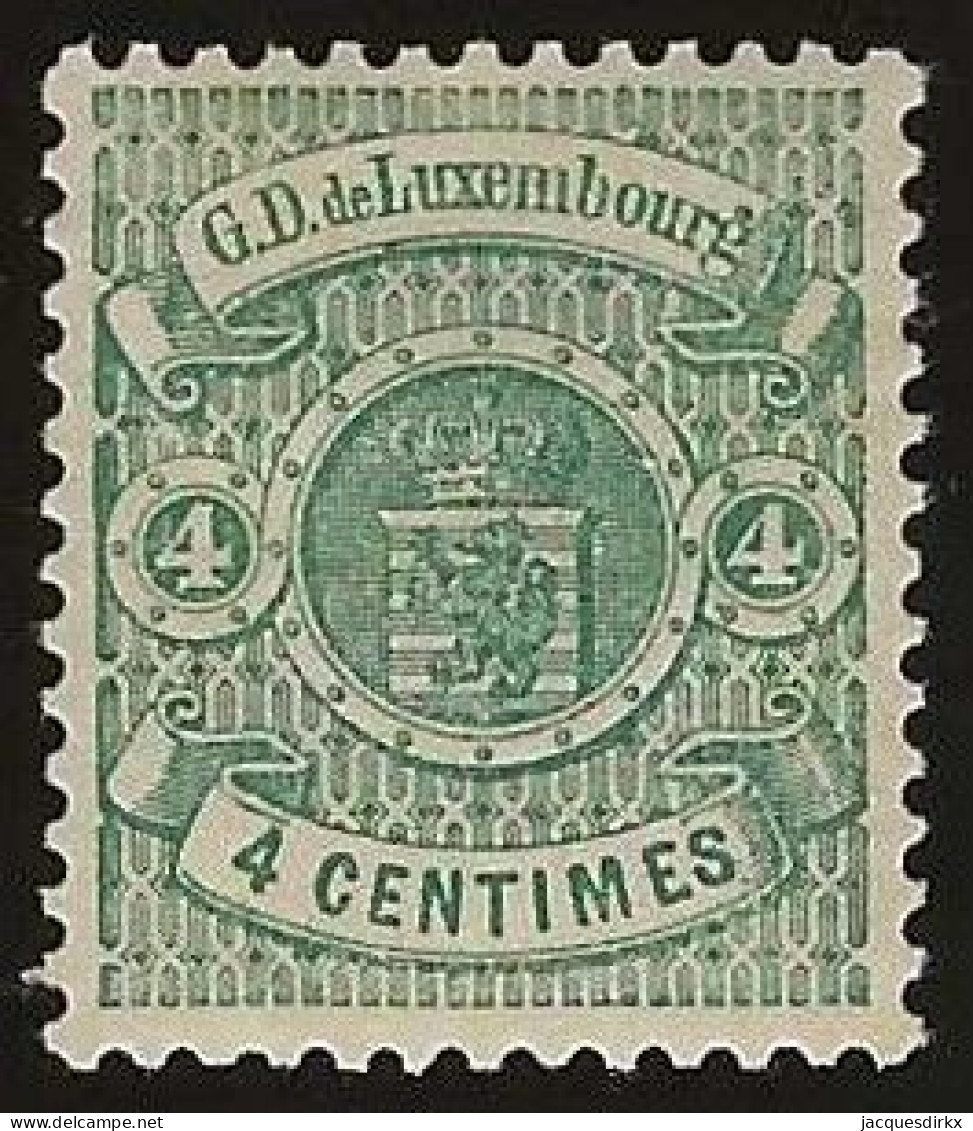Luxembourg  .  Y&T .   28   .   * VLH .    Neuf Avec Gomme Et Une Trace Tres Légère D'une Charnière - 1859-1880 Coat Of Arms