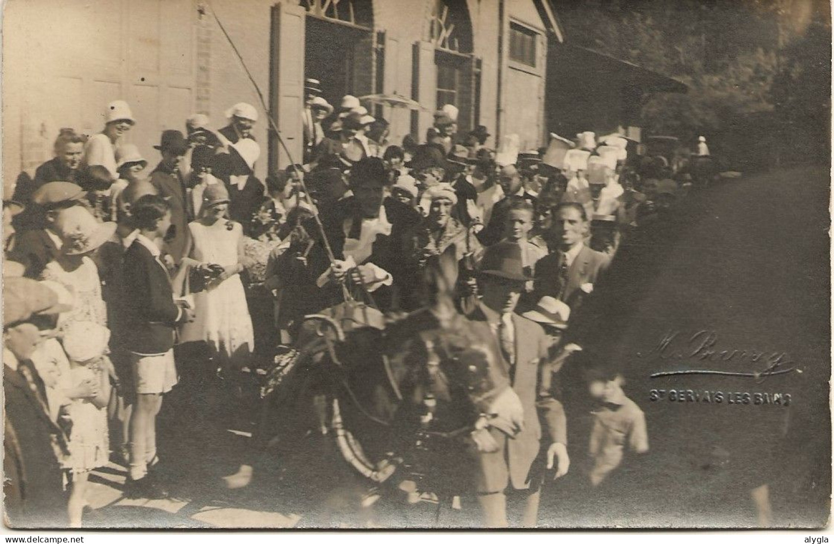 74  - Carte Photo Bourrey - Une Fête En 1927 à St-Gervais Les Bains. - Saint-Gervais-les-Bains
