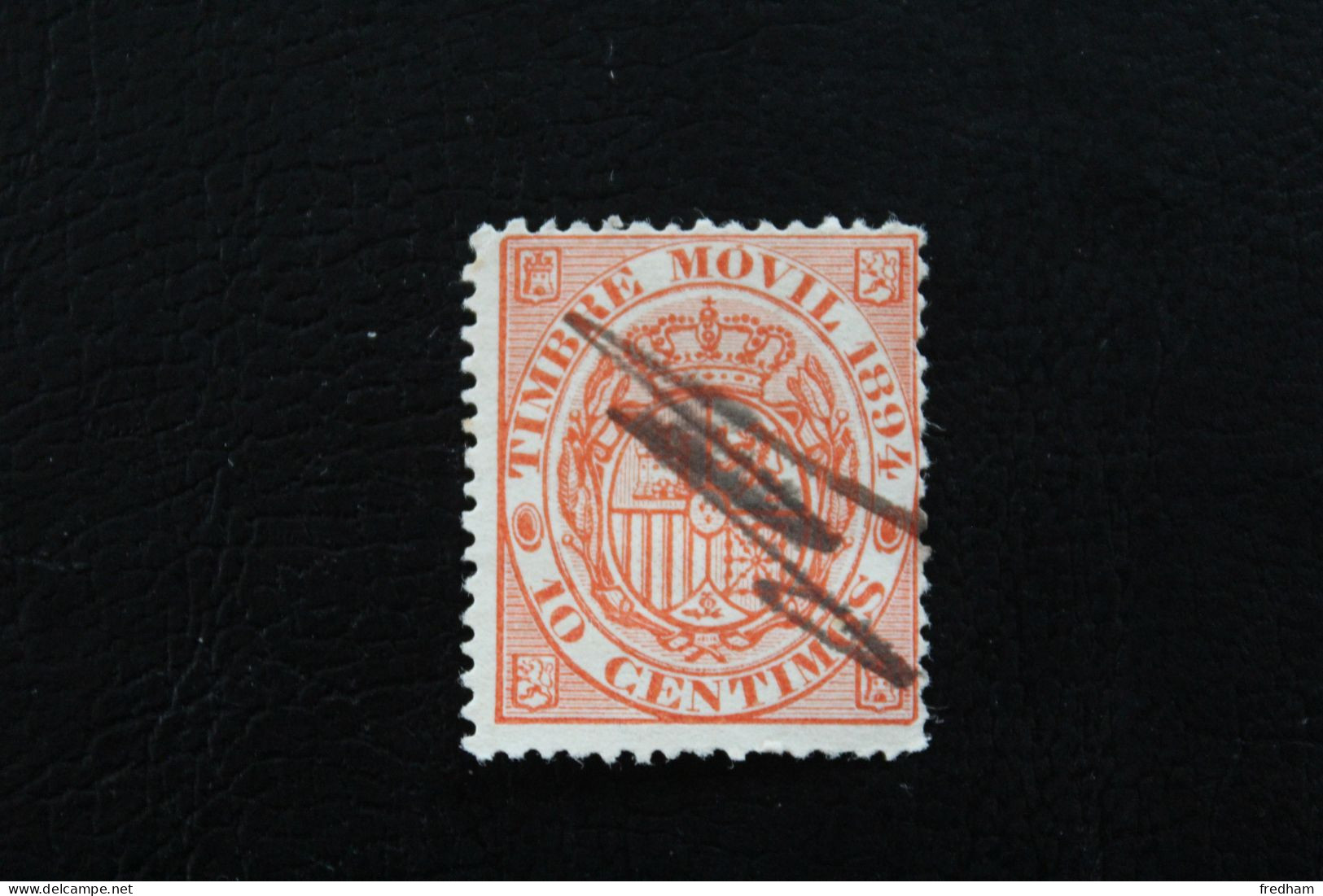 1894 TIMBRE FISCAL POSTAL 10 CENTIMOS ROUGE ORANGE  ANNULATION MANUELLE  Y&T ES FP 13 - Postage-Revenue Stamps