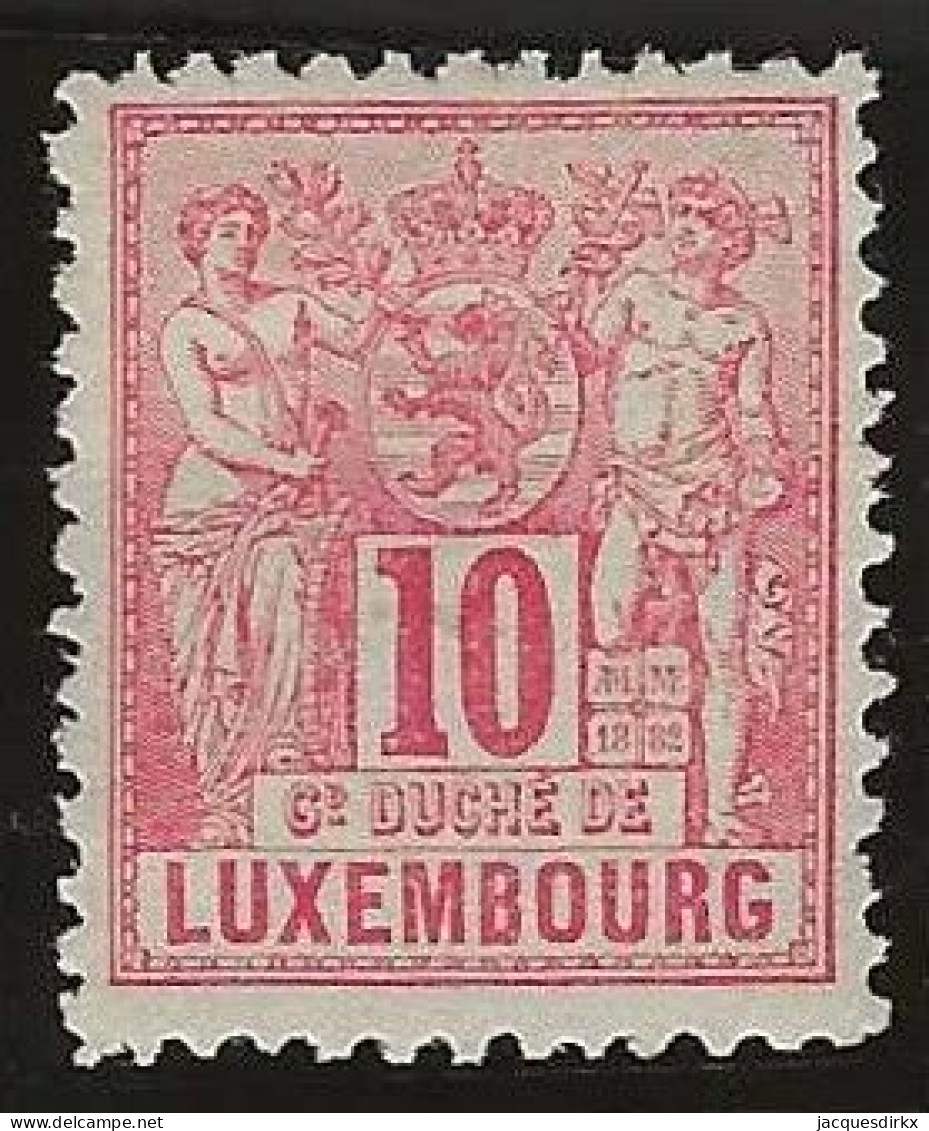 Luxembourg  .  Y&T .     51    .   * VLH .    Neuf Avec Gomme Et Une Trace Tres Légère D'une Charnière - 1882 Allegorie