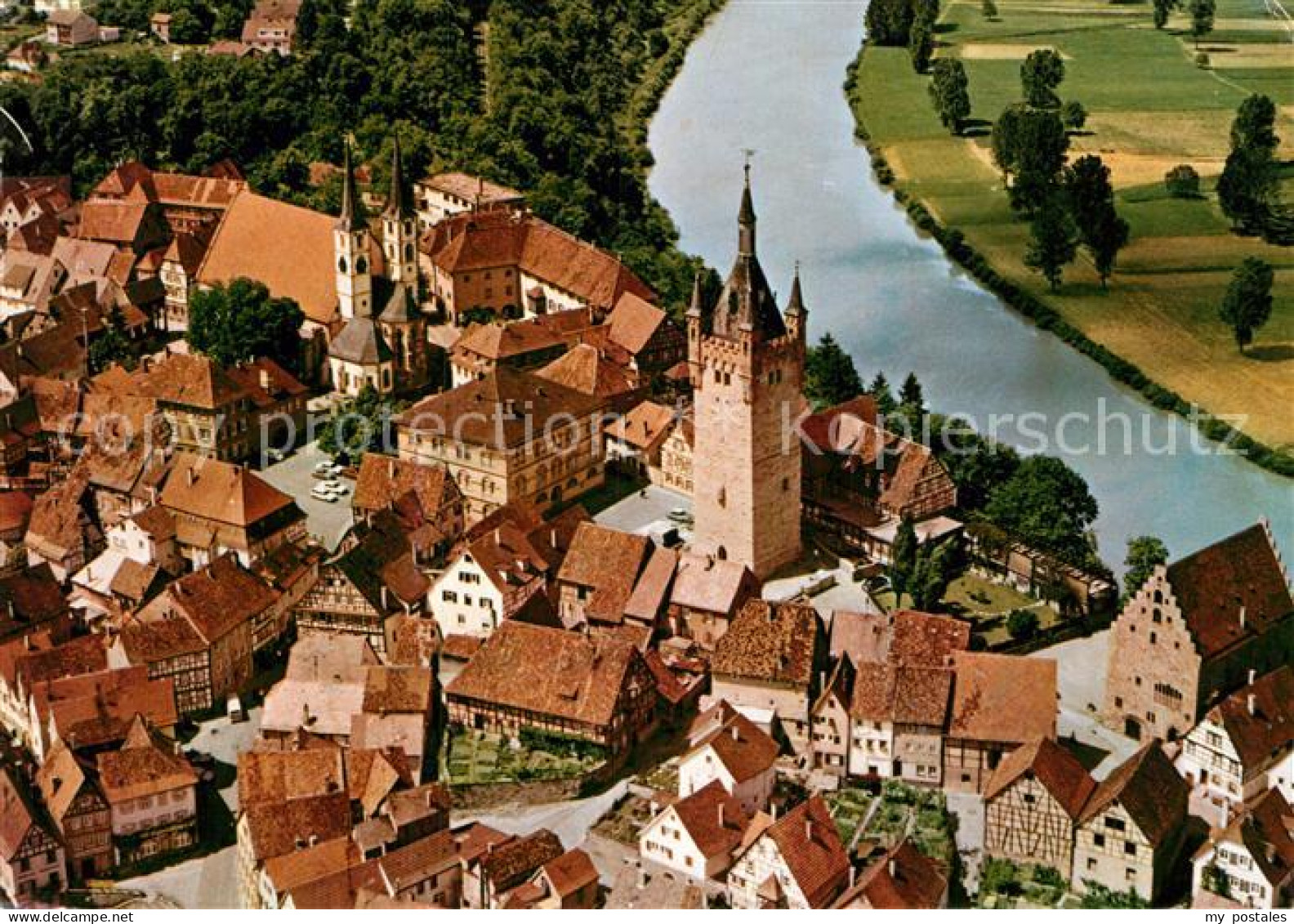 72930983 Bad Wimpfen Blauer Turm Steinhaus Ev Stadtkirche Neckar Fliegeraufnahme - Bad Wimpfen