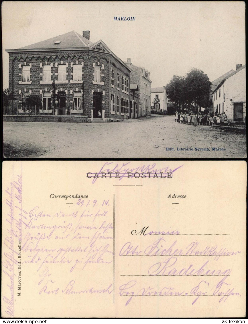 Postkaart Marloie Wallonien Mårloye Straßenpartie, Kinder 1914 - Autres & Non Classés