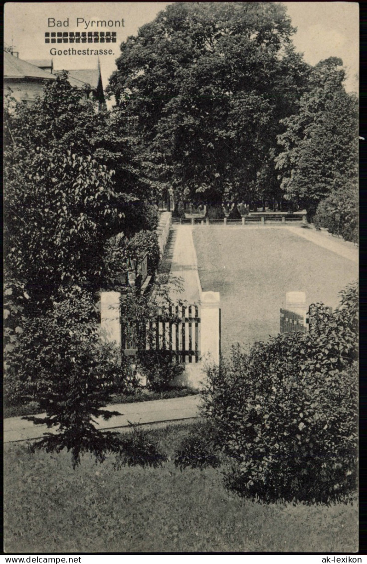 Ansichtskarte Bad Pyrmont Goethestrasse 1910 - Bad Pyrmont