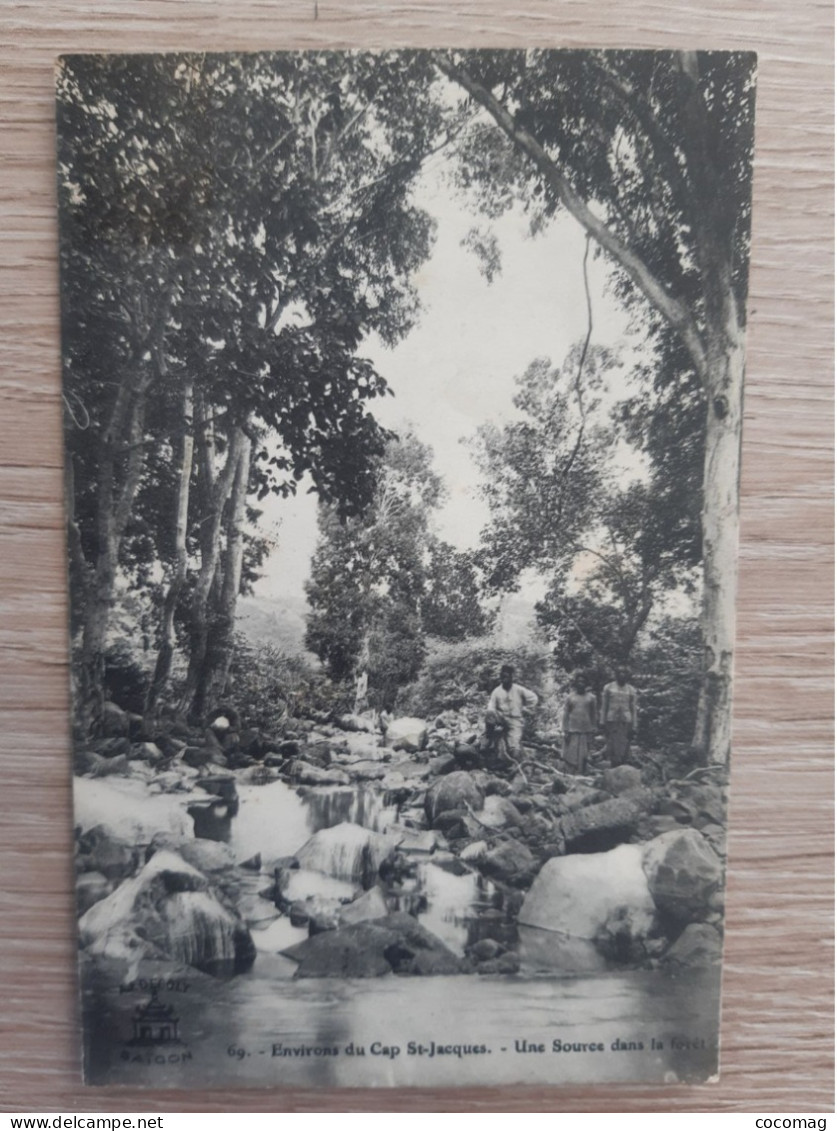 VIET-NAM INDOCHINE COCHINCHINE  CAP ST JACQUES UNE SOURCE DANS LA FORET  CIRCULE 1911 - Vietnam