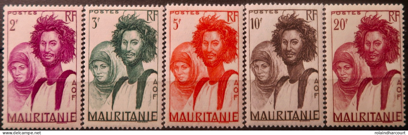 LP3844/2248 - COLONIES FRANÇAISES - MAURITANIE - 1938 - N°90 à 94 NEUFS* - Neufs