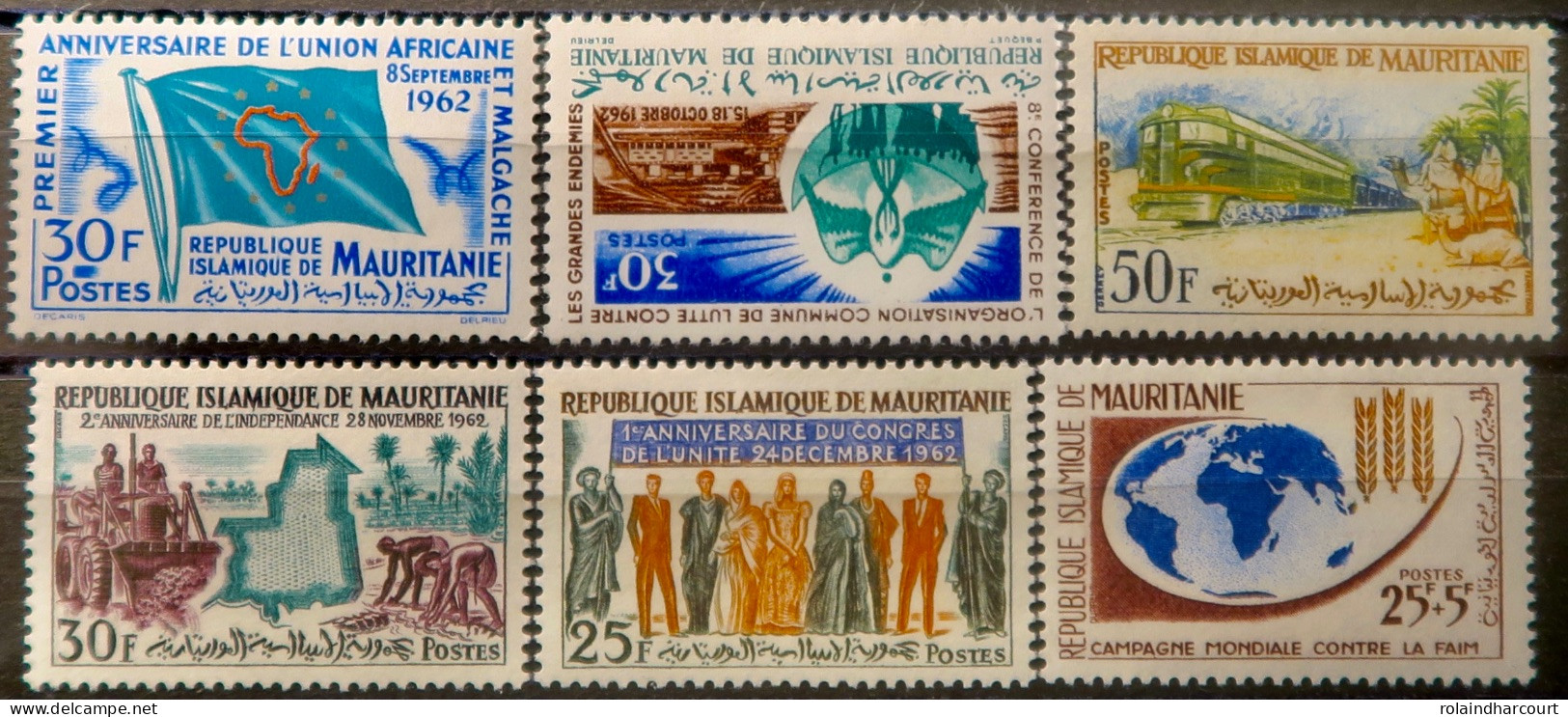 LP3844/2255 - MAURITANIE - 1962/1963 - Divers - N°159 à 164 NEUFS**/* - Mauritanië (1960-...)