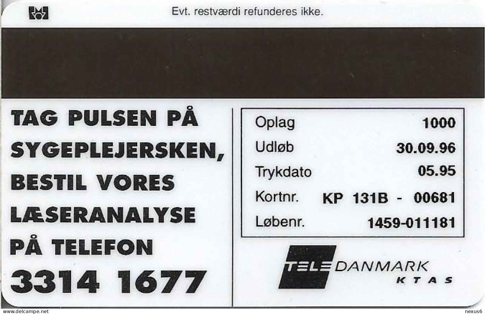Denmark - KTAS - Stibo Media 3 - TDKP131B (Cn. 1459) - 05.1995, 10kr, 1.000ex, Used - Denmark
