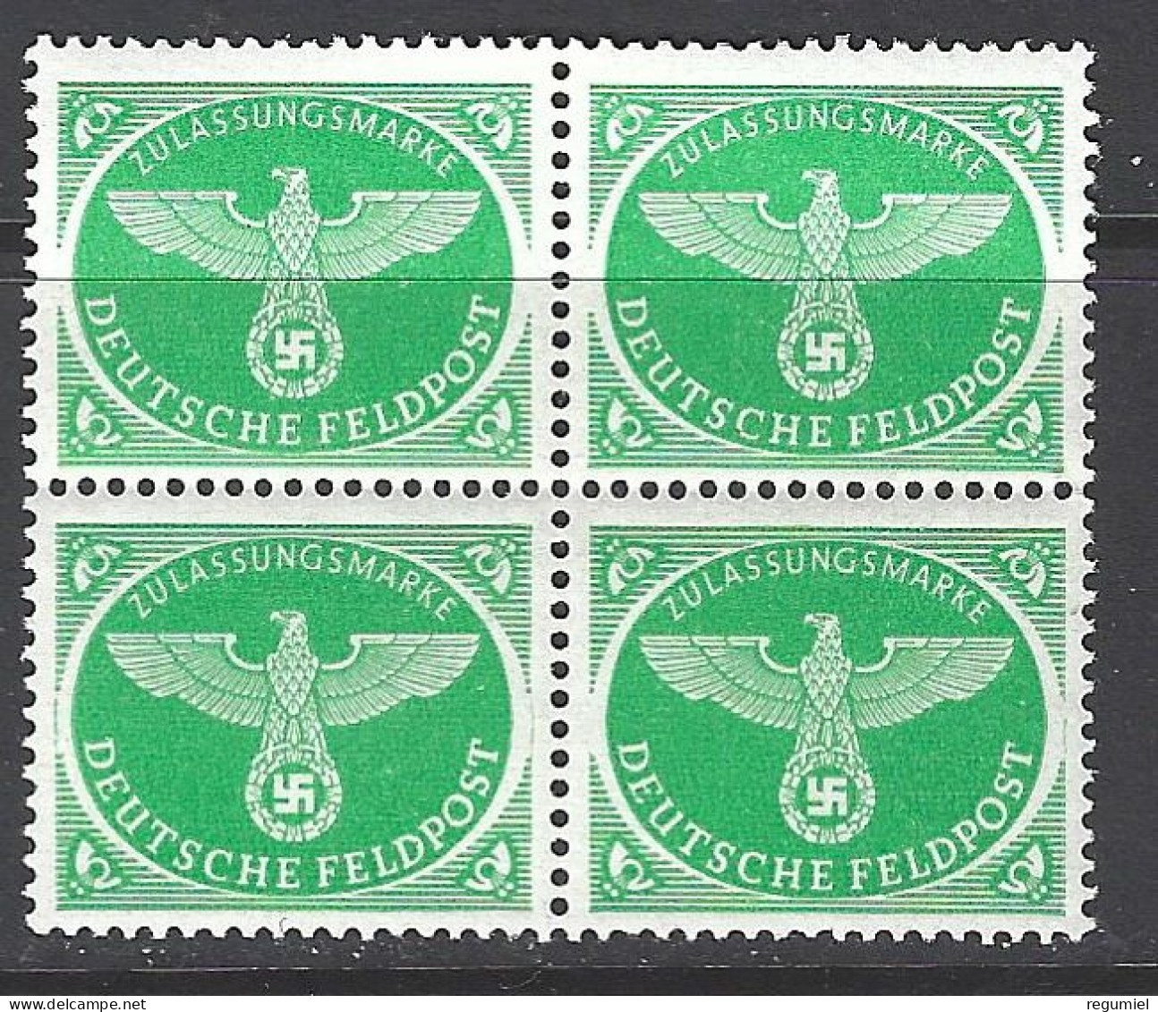 Alemania Imperio Franquicia Militar 3 ** MNH. 1944. Bloque De 4 - Sonstige & Ohne Zuordnung