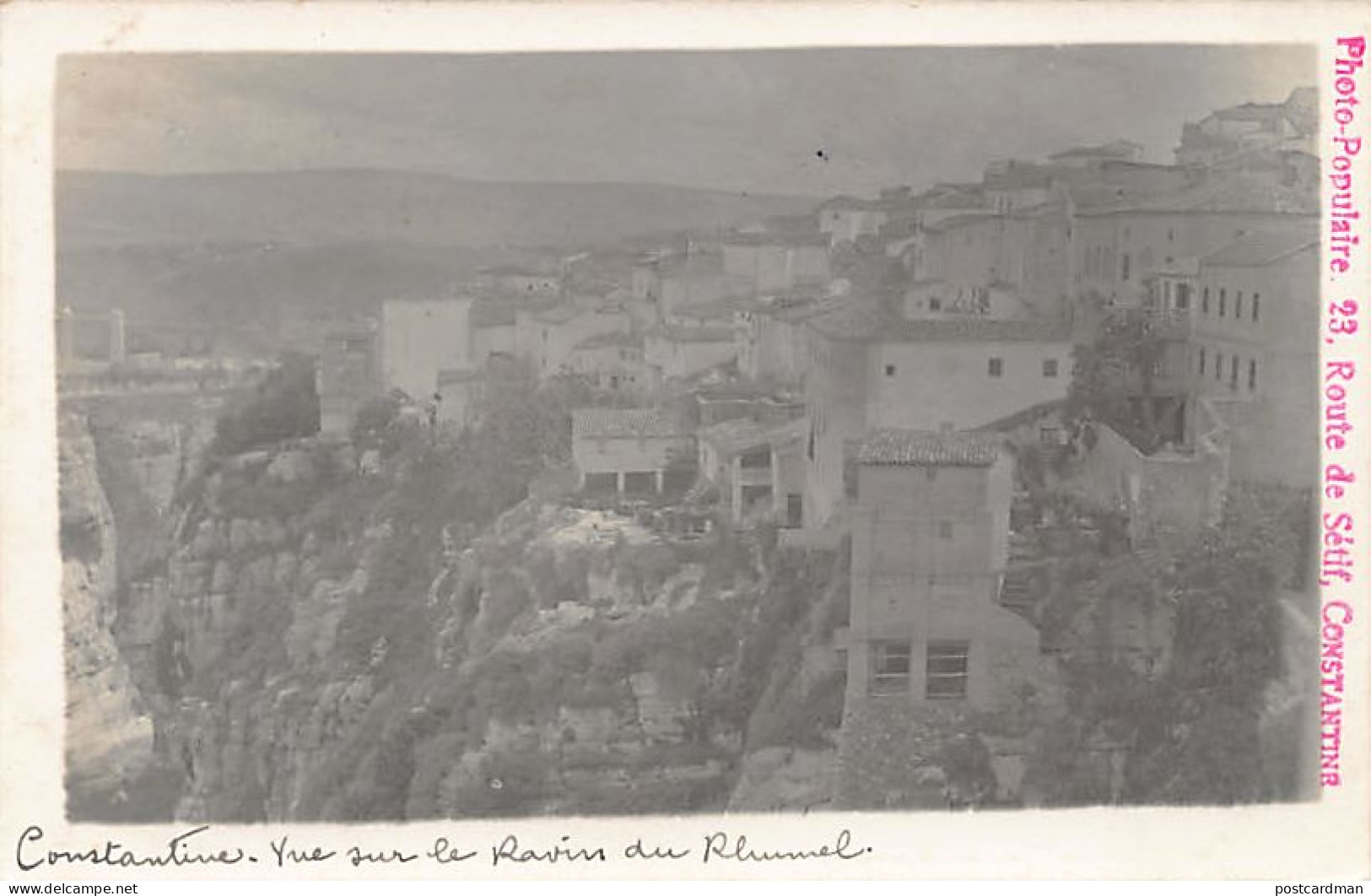 Algérie - CONSTANTINE - Vue Sur Les Ravins Du Rhumel - CARTE PHOTO - Ed. Photo-Populaire  - Constantine