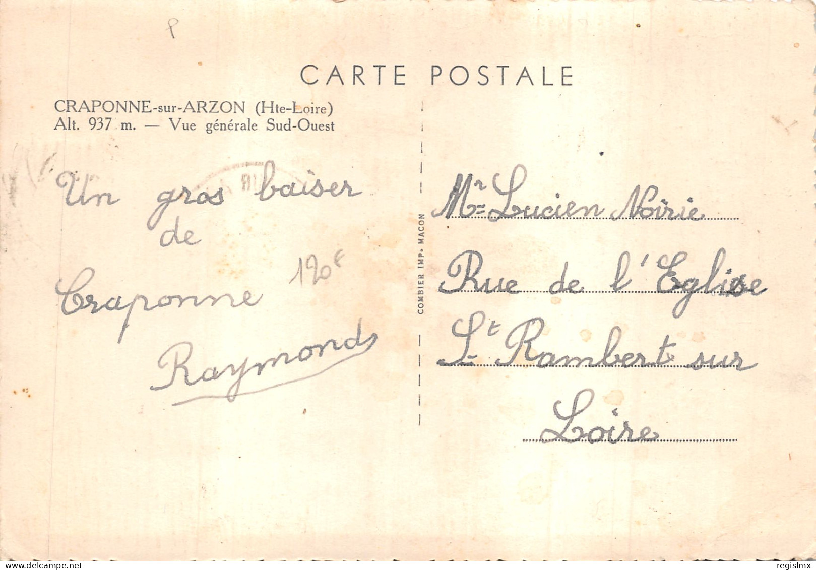 43-CRAPONNE SUR ARZON-N°579-A/0119 - Craponne Sur Arzon