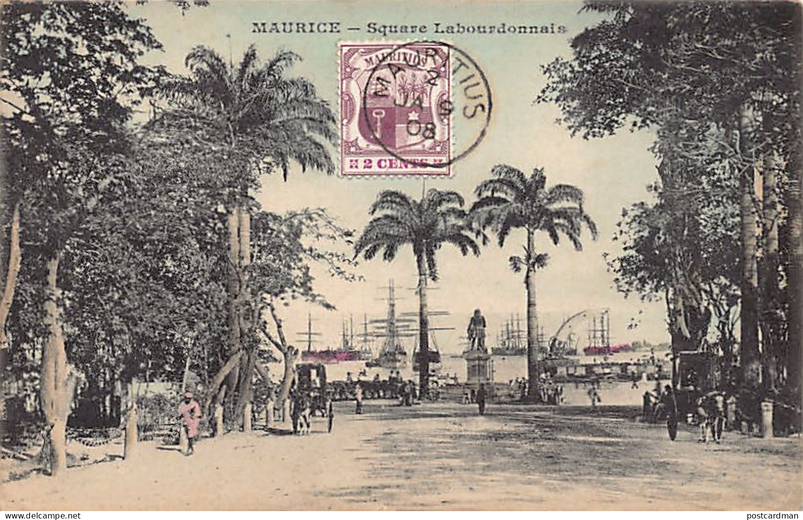 Mauritius - PORT LOUIS - Square Labourdonnais - Ed. Messageroes Maritimes - Aquarellée  - Mauritius