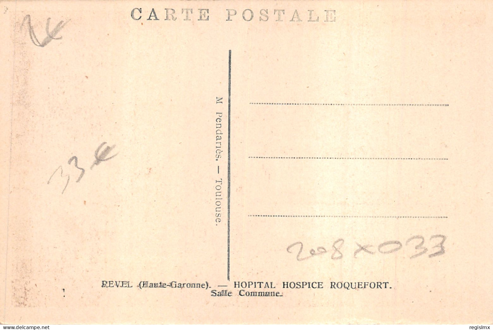 31-REVEL-HOPITAL HOSPICE ROQUEFORT-N°583-A/0091 - Revel