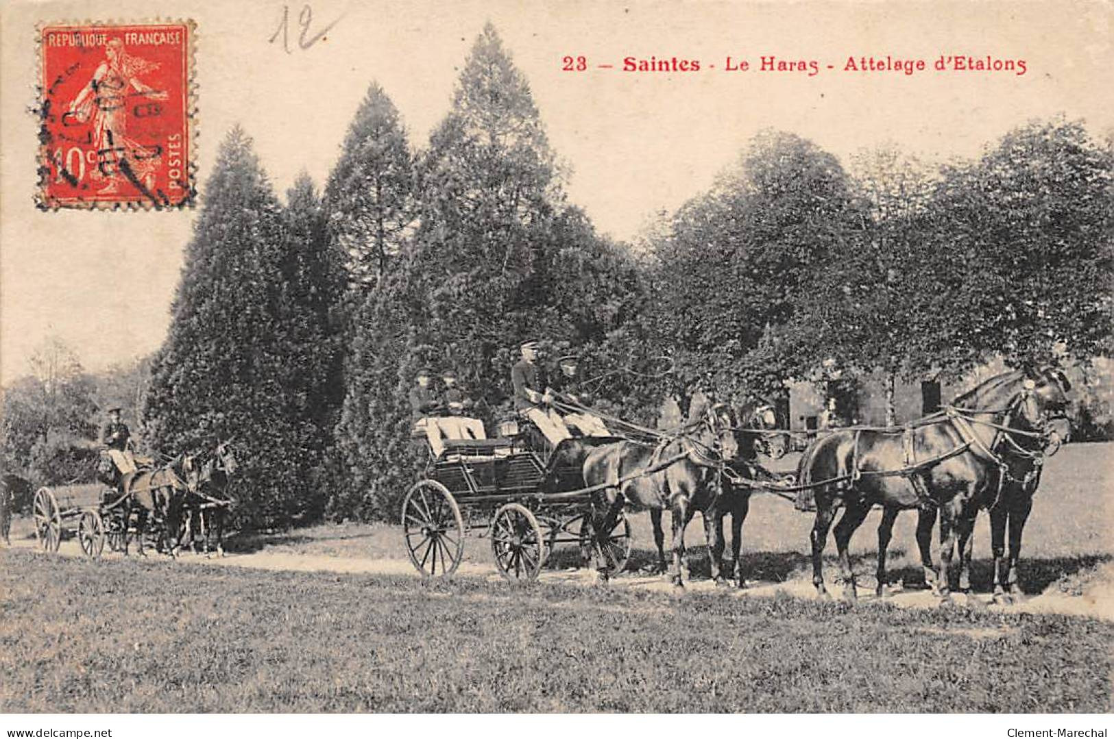 SAINTES - Le Haras - Attelage D'Etalons - Très Bon état - Saintes