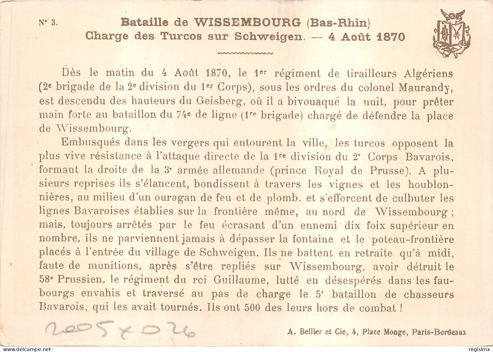 67-WISSEMBOURG-LA BATAILLE-TIRAILLEURS ALGERIENS-N°584-D/0187 - Wissembourg