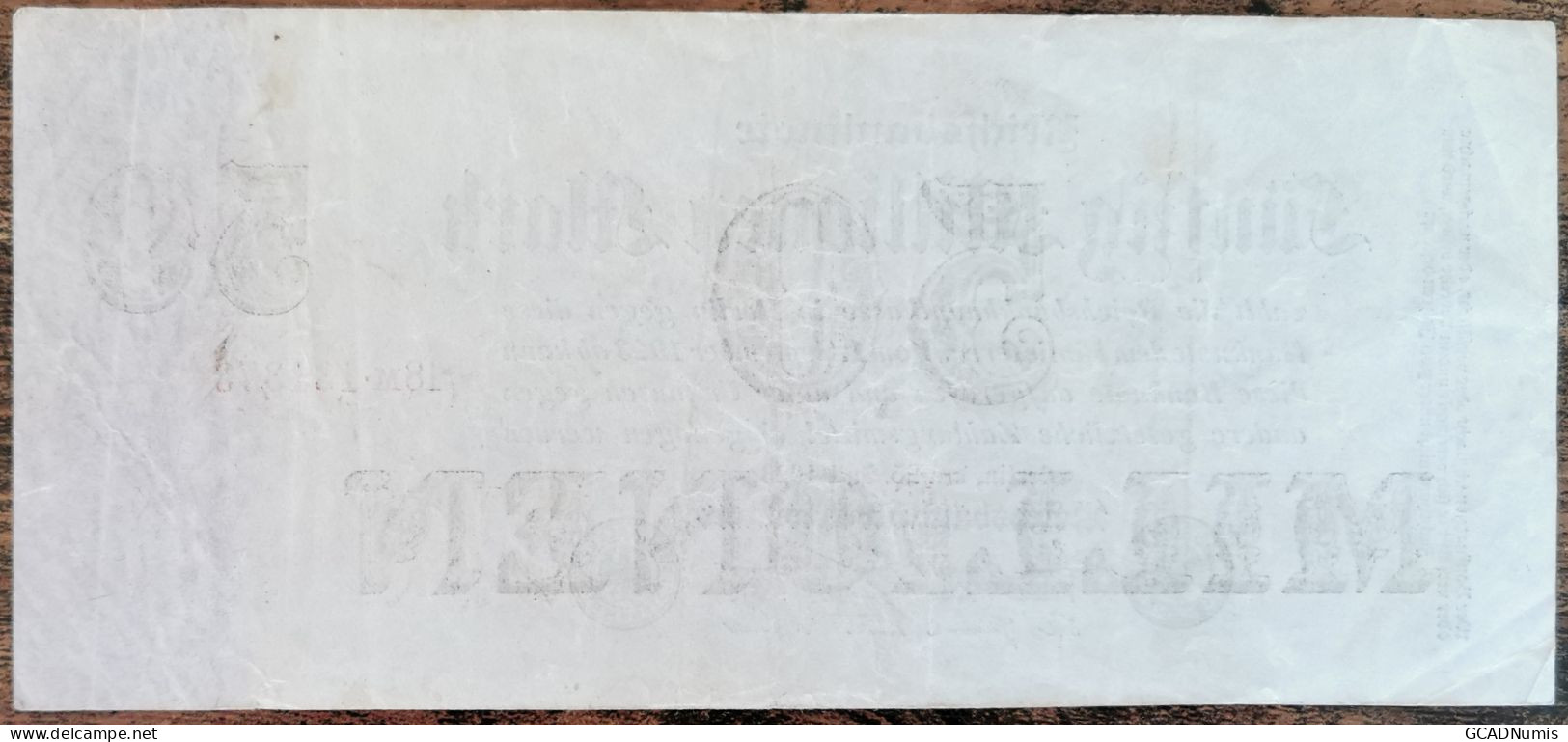 Billet Allemagne 50 Millions Mark 25 - 7 - 1923 / Reichsbanknote / 50.000.000 M - 50 Miljoen Mark