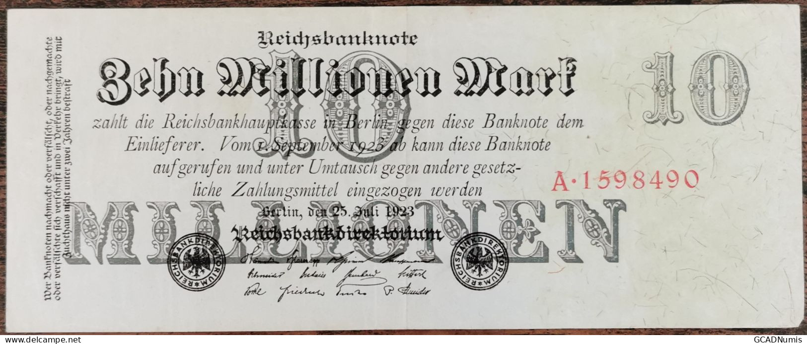 Billet Allemagne 10 Millions Mark 25 - 7 - 1923 / Reichsbanknote / 10.000.000 M - 10 Mio. Mark