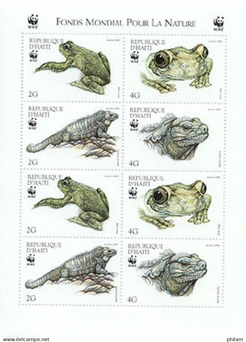 HAITI 1999 - W.W.F. - Reptiles - Feuillet De Luxe De 2 Séries - Nuovi