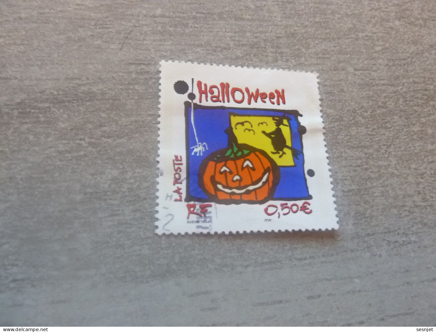 Halloween - Citrouille, Sorcière, Araignée - 0.50 € - Yt 3713 - Multicolore - Oblitéré - Année 2004 - - Used Stamps