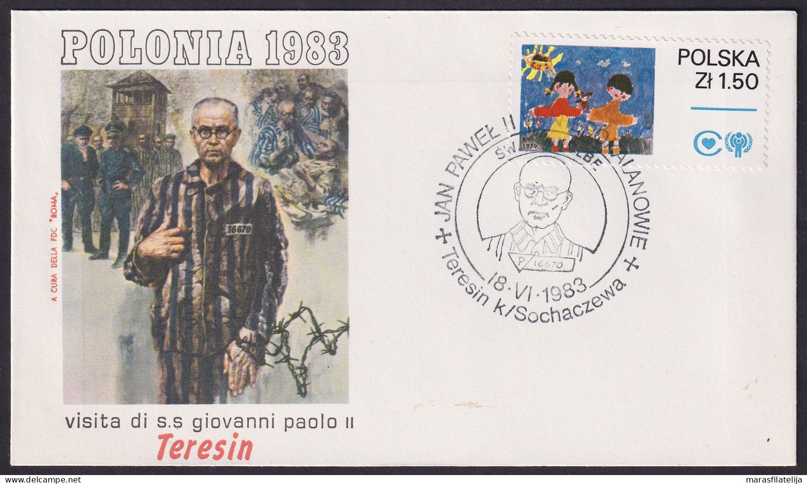 Vatican Poland 1983, Pope Voyage, Teresin, Special Cover - Autres & Non Classés