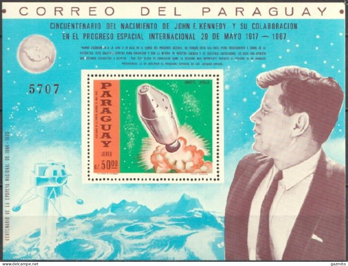 Paraguay 1967, 50Th Kennedy, BF - Paraguay