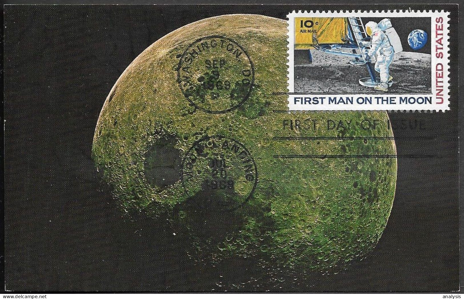 US Space FDC Maxi Card 1969. "Apollo 11" 1st Man On The Moon. Neil Armstrong - Estados Unidos