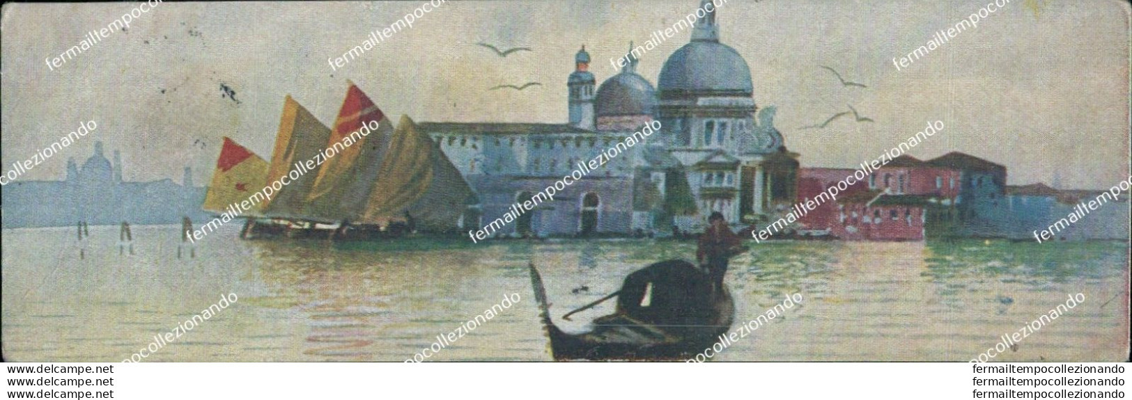 Bt371 Cartolina  Mini Venezia Citta' 5x14 Cm Chiesa Della Salute  Veneto - Venezia (Venice)