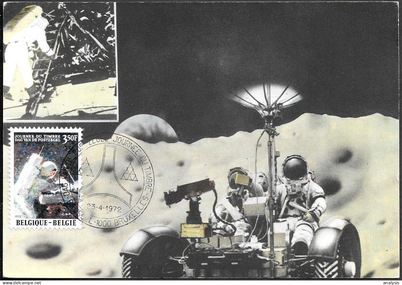 Belgium Space Maxi Card 1972. "Apollo 16" Moon Rover - Europe