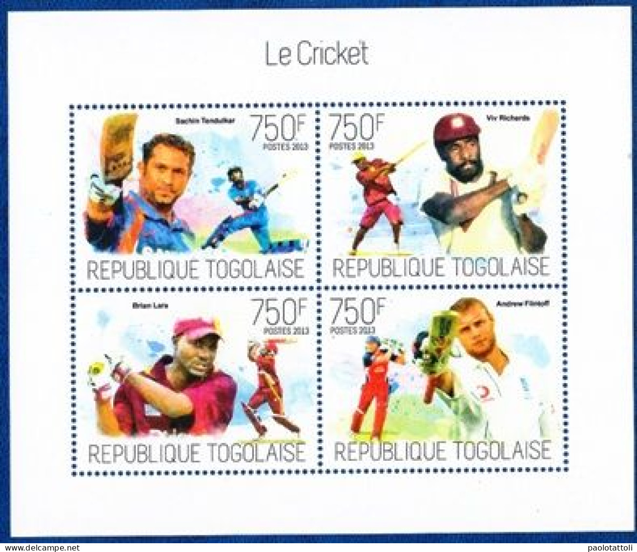 Togo, 2013- Le Cricket.750F X 4 Stamps - Block New NH - Cricket