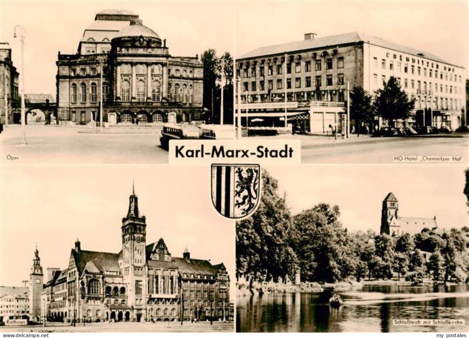 73903623 Karl-Marx-Stadt Oper HO Hotel Chemnitzer Hof Rathaus Schlossteich Mit S - Chemnitz