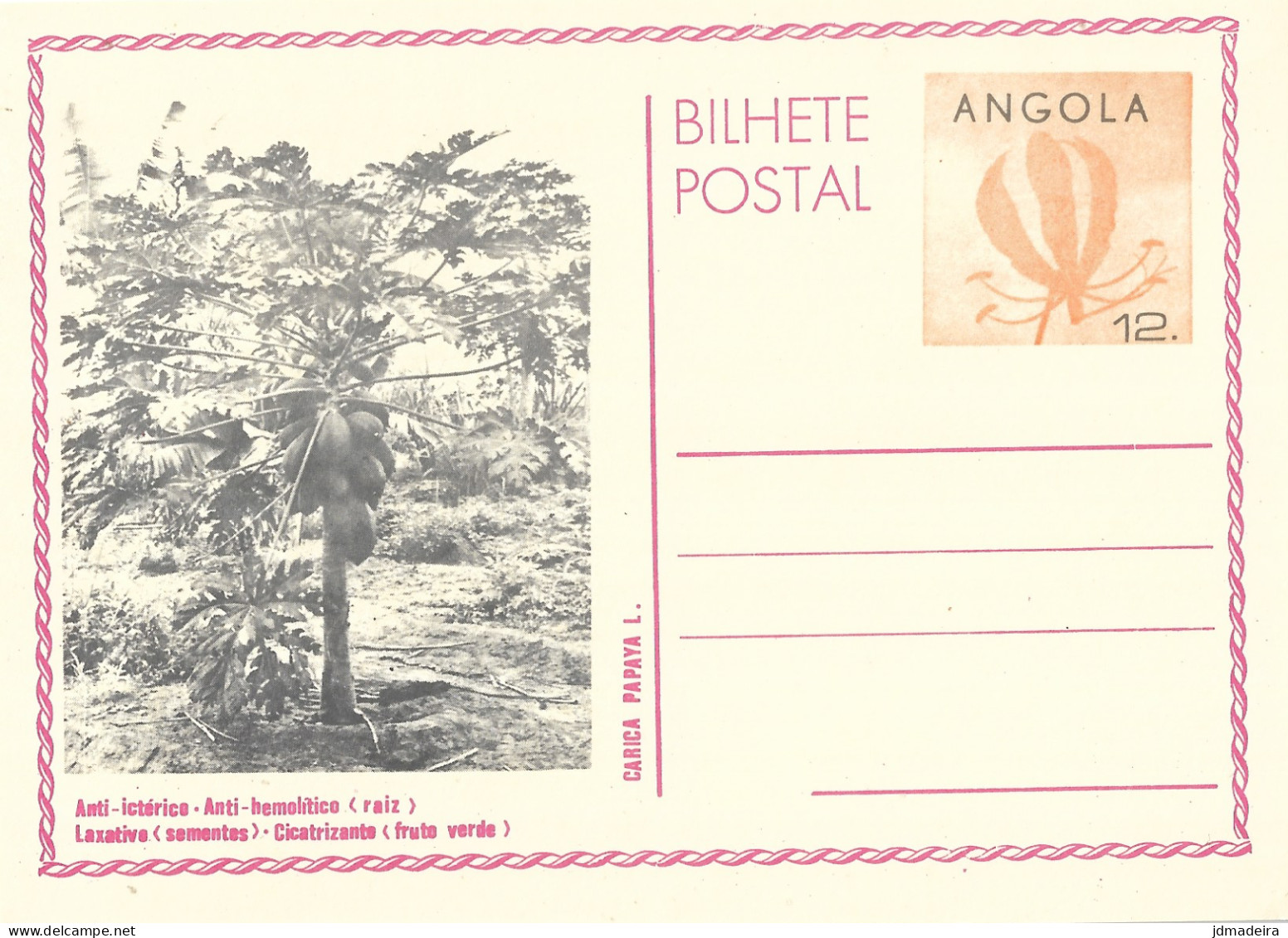 Angola Set Of Mint FLOWER Stationary Cards - Angola