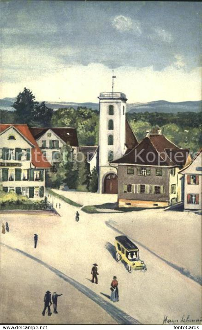 12059616 Amriswil TG Marktplatz Mit Konzerthalle Kuenstlerkarte Amriswil - Altri & Non Classificati