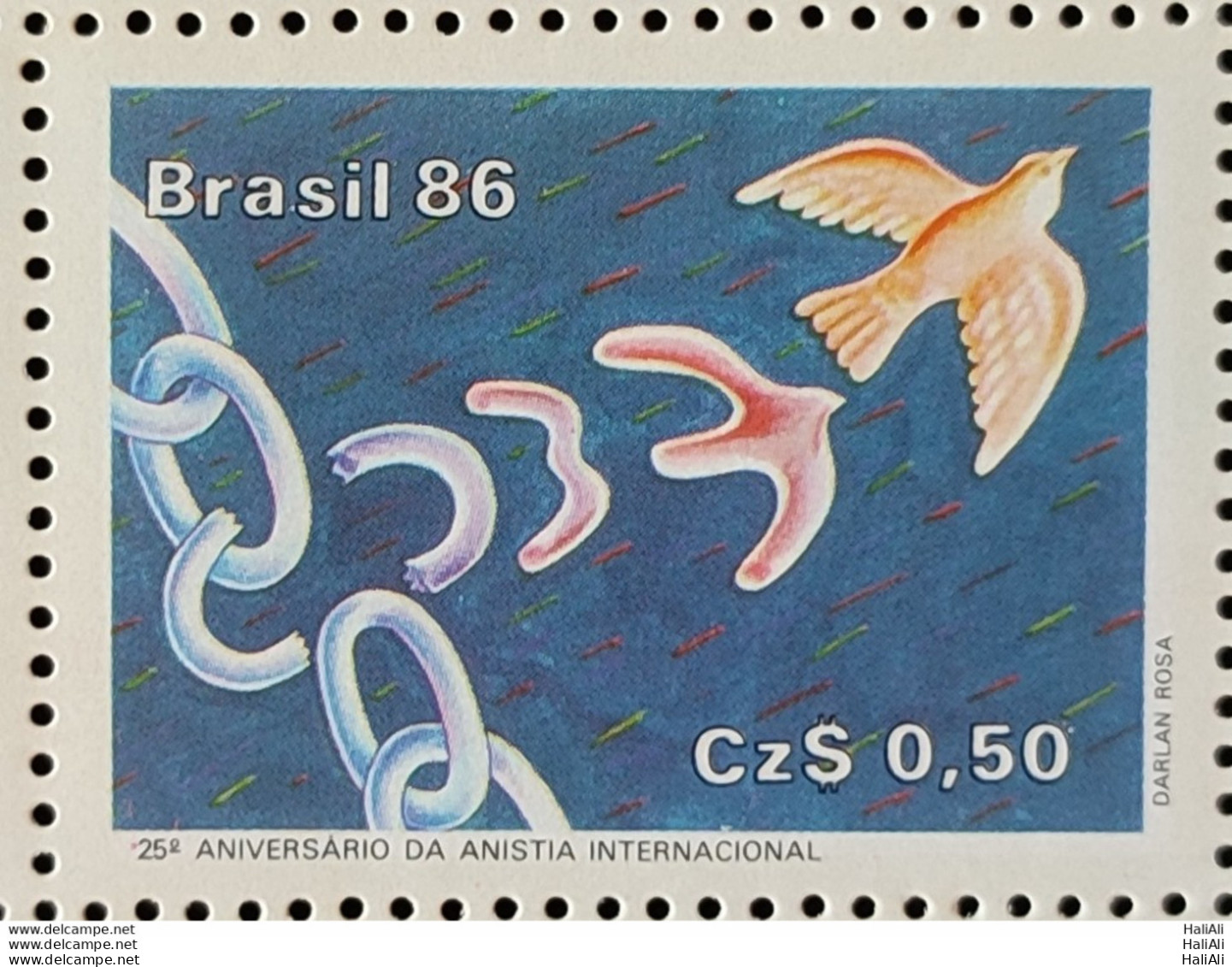 C 1511 Brazil Stamp 25 Years Of International Amnesty Law 1986 - Ungebraucht